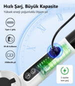 LUXVION elektrikli temizleme fırçası 2500mAh pil ve Type-C şarj